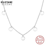 925 Silver Tassel Round Pendant Necklace for Women Party Wedding
