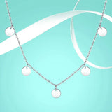 925 Silver Tassel Round Pendant Necklace for Women Party Wedding