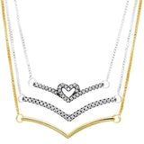 925 Silver Heart Wishbone Necklace Sparkle