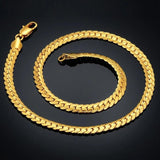 Men Necklace 6MM Sideway Chain Long Choker 45/50/60cm Sporty Gift
