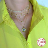 Zircon Star Pendant Necklace 925 Silver Clavicle Chain Women Fine Jewelry