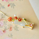 Vintage Hetian Jade Plum Blossom Pendant Necklace