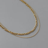 Vintage 18k Plated Double Necklaces for Women and Men