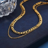 Vintage 18k Plated Double Necklaces for Women and Men