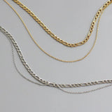 Vintage 18k Plated Double Necklaces for Women and Men