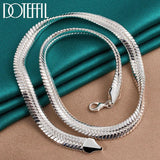 925 Sterling Silver 8mm Side Chain Snake Necklace