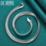 925 Sterling Silver 8mm Side Chain Snake Necklace