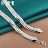 925 Sterling Silver 8mm Side Chain Snake Necklace