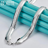 925 Sterling Silver 8mm Side Chain Snake Necklace