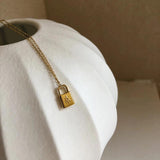 CZ Zircon Lock Necklaces Gothic Female Jewelry