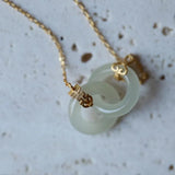 Natural Hotan Jade Interlocking Necklace for Women