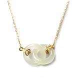 Natural Hotan Jade Interlocking Necklace for Women