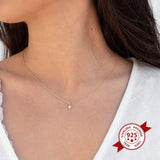 925 Silver Chain Zircon Moon/Sun Pendant Necklace Crystal Chain Jewelry