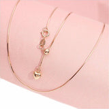 14K Rose Soft Chain Tassel Heart Necklace Ladies Jewelry