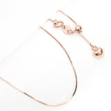 14K Rose Soft Chain Tassel Heart Necklace Ladies Jewelry