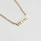Love for Mom Mama Letter Pendant Necklace 18k Plated Stainless Steel Chains