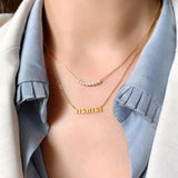 Love for Mom Mama Letter Pendant Necklace 18k Plated Stainless Steel Chains