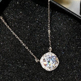 925 Silver Zircon Square Necklace Pendant for Women