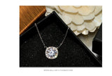 925 Silver Zircon Square Necklace Pendant for Women