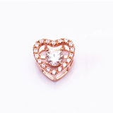 Purple Crystal Heart Pendant Necklace, 14K Rose Gold Elegant Dinner Jewelry