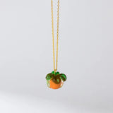 925 Silver Persimmon Pendant Necklace Fruit Jewelry