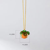 925 Silver Persimmon Pendant Necklace Fruit Jewelry
