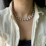 S925 Sterling Silver Classic Necklace 6mm Shell