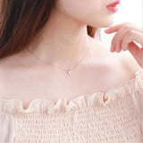 925 Silver Japanese Maple Leaf Necklace Woman Engagement Jewelry