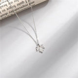 925 Silver Japanese Maple Leaf Necklace Woman Engagement Jewelry