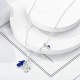 925 Silver Pendant Necklace Hamasa Hand Eyes Ocean Sea Turtle Starfish