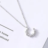 Moon Zircon Necklace - 925 Sterling Silver