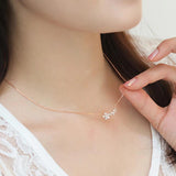 925 Silver Flowers Choker Necklace Women's Jewelry Kolye Collares
