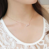925 Silver Flowers Choker Necklace Women's Jewelry Kolye Collares
