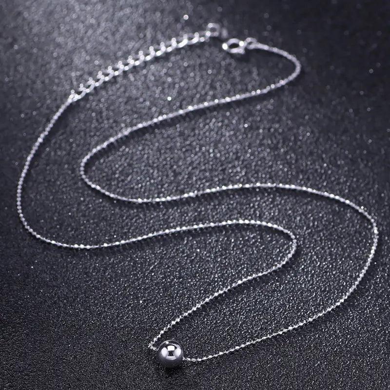 925 Silver Transfer Beads Clavicle Chain Necklace for Women