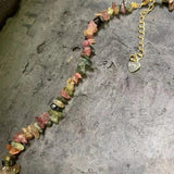 Natural Tourmaline Choker Necklace Gemstone Women High Jewelry