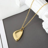 925 Silver Women Pendant Chain Smooth Geometry Necklace