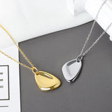 925 Silver Women Pendant Chain Smooth Geometry Necklace