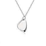 925 Silver Women Pendant Chain Smooth Geometry Necklace
