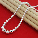 925 Silver Bead Ball Necklace for Women