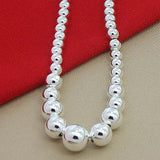 925 Silver Bead Ball Necklace for Women