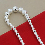 925 Silver Bead Ball Necklace for Women