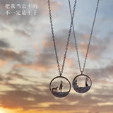 Hot Couple Silver Love Pendant Necklace X225