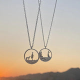 Hot Couple Silver Love Pendant Necklace X225