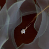 French Edge Enamel Rose Pendant Necklace 925 Sterling Silver Plated Fine Jewelry