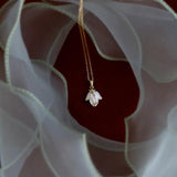 French Edge Enamel Rose Pendant Necklace 925 Sterling Silver Plated Fine Jewelry