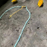 Natural Apatite Choker Necklace Gemstone Women High Jewelry