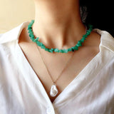 Green Aventurine Amethyst Lapis Lazuli Red Coral Necklace