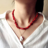 Green Aventurine Amethyst Lapis Lazuli Red Coral Necklace