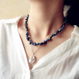 Green Aventurine Amethyst Lapis Lazuli Red Coral Necklace