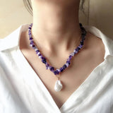 Green Aventurine Amethyst Lapis Lazuli Red Coral Necklace